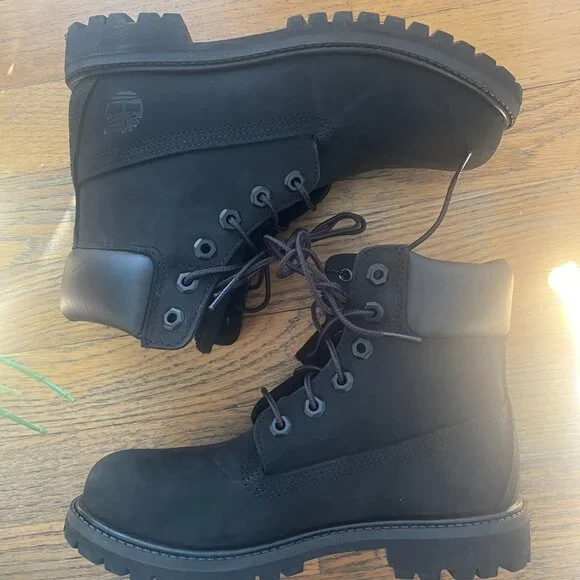 Timberland Premium 6-Inch Waterproof Boots in Black Nubuck Size 6 - Picture 4 of 9